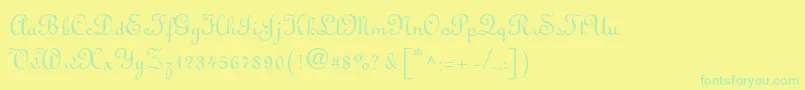 LatriciaRegular Font – Green Fonts on Yellow Background