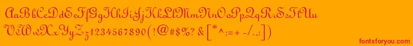 フォントLatriciaRegular – オレンジの背景に赤い文字