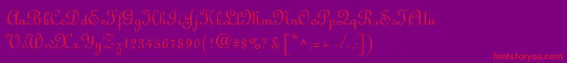 LatriciaRegular-Schriftart – Rote Schriften auf violettem Hintergrund