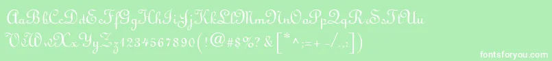 フォントLatriciaRegular – 緑の背景に白い文字