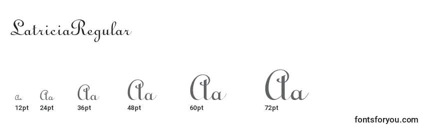 LatriciaRegular Font Sizes