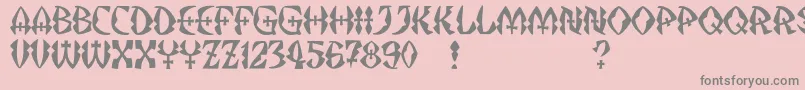 JMH Strigoi II Font – Gray Fonts on Pink Background