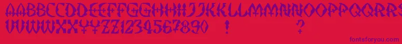 JMH Strigoi II Font – Purple Fonts on Red Background