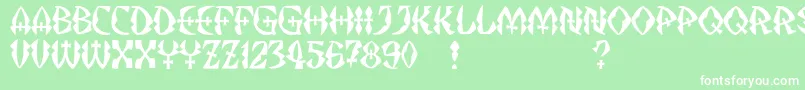 JMH Strigoi II Font – White Fonts on Green Background