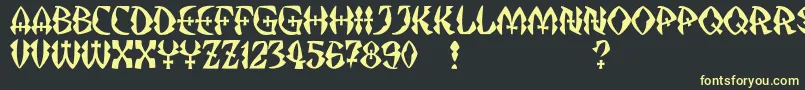 JMH Strigoi II Font – Yellow Fonts on Black Background