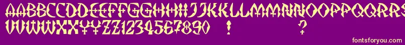 JMH Strigoi II Font – Yellow Fonts on Purple Background