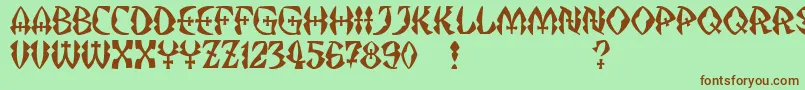 JMH Strigoi II Font – Brown Fonts on Green Background