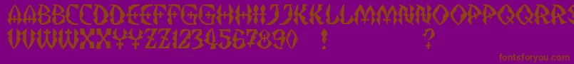 JMH Strigoi II-Schriftart – Braune Schriften auf violettem Hintergrund