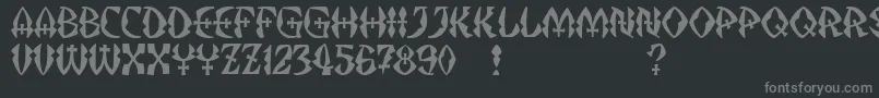 フォントJMH Strigoi II – 黒い背景に灰色の文字