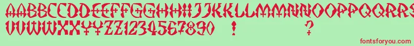 JMH Strigoi II Font – Red Fonts on Green Background