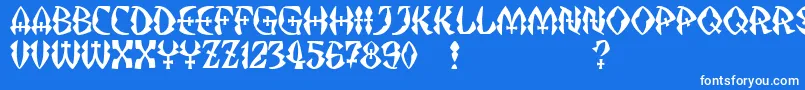 JMH Strigoi II Font – White Fonts on Blue Background