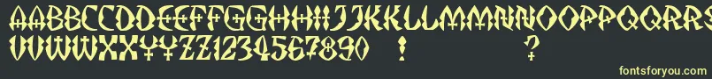 JMH Strigoi II-Schriftart – Gelbe Schriften auf schwarzem Hintergrund