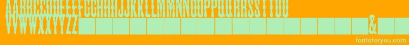 JMH Tuscan CAPS-Schriftart – Grüne Schriften auf orangefarbenem Hintergrund