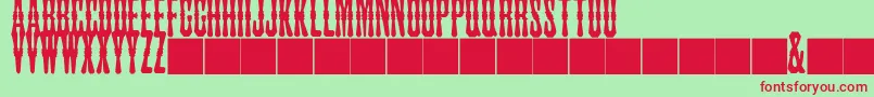 JMH Tuscan CAPS Font – Red Fonts on Green Background