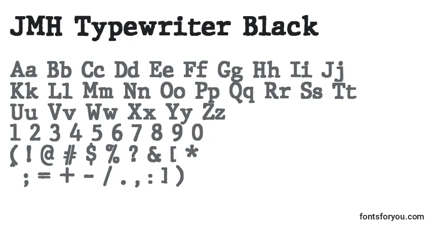 A fonte JMH Typewriter Black – alfabeto, números, caracteres especiais