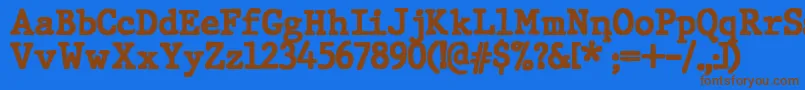 JMH Typewriter Black Font – Brown Fonts on Blue Background