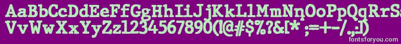 JMH Typewriter Black Font – Green Fonts on Purple Background
