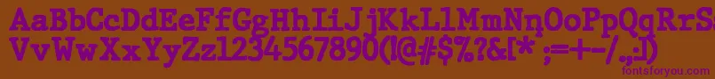 JMH Typewriter Black Font – Purple Fonts on Brown Background