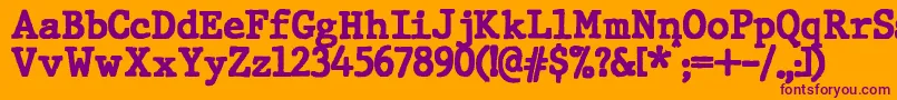 JMH Typewriter Black Font – Purple Fonts on Orange Background