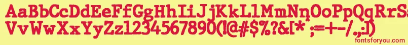 JMH Typewriter Black Font – Red Fonts on Yellow Background