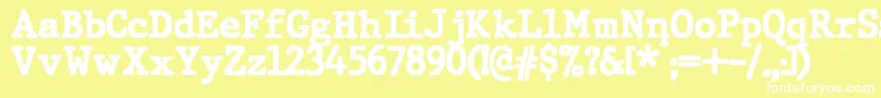 JMH Typewriter Black Font – White Fonts on Yellow Background