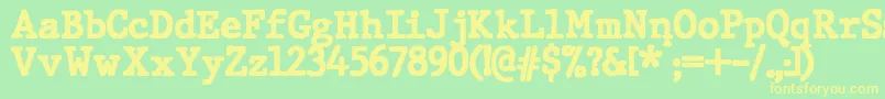 JMH Typewriter Black Font – Yellow Fonts on Green Background