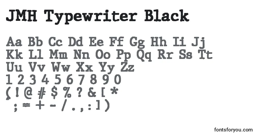 Schriftart JMH Typewriter Black (130947) – Alphabet, Zahlen, spezielle Symbole