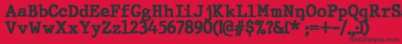 JMH Typewriter Black Font – Black Fonts on Red Background