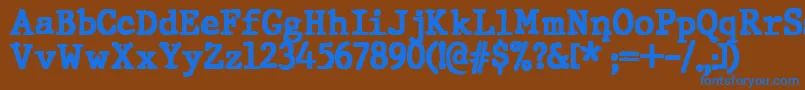 JMH Typewriter Black-Schriftart – Blaue Schriften auf braunem Hintergrund
