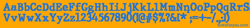 Шрифт JMH Typewriter Black – синие шрифты на оранжевом фоне