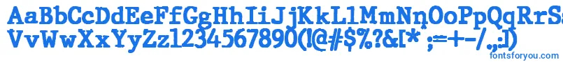 JMH Typewriter Black-Schriftart – Blaue Schriften auf weißem Hintergrund