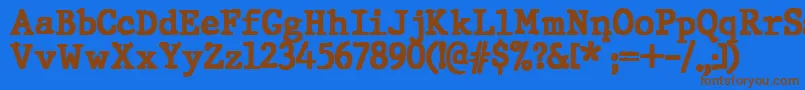 JMH Typewriter Black Font – Brown Fonts on Blue Background