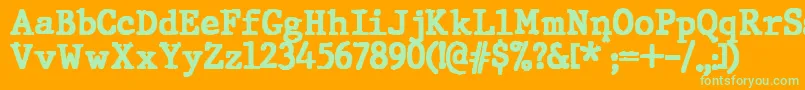 JMH Typewriter Black Font – Green Fonts on Orange Background