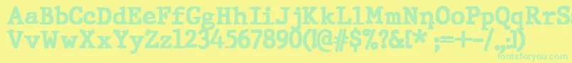 JMH Typewriter Black Font – Green Fonts on Yellow Background