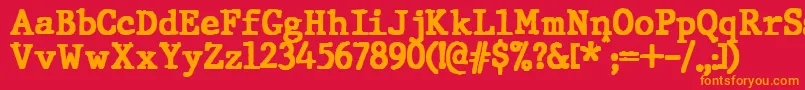 JMH Typewriter Black Font – Orange Fonts on Red Background