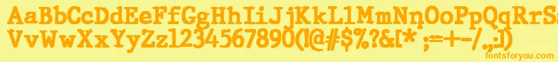 JMH Typewriter Black Font – Orange Fonts on Yellow Background