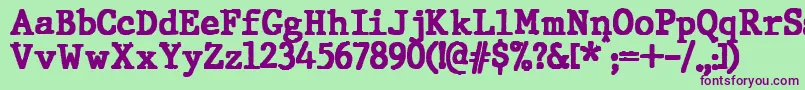 JMH Typewriter Black Font – Purple Fonts on Green Background