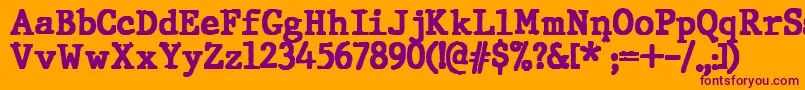 JMH Typewriter Black Font – Purple Fonts on Orange Background