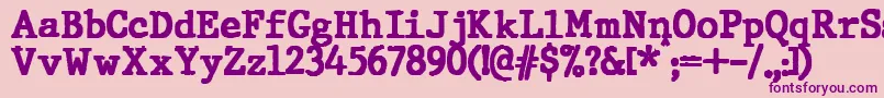 JMH Typewriter Black-fontti – violetit fontit vaaleanpunaisella taustalla