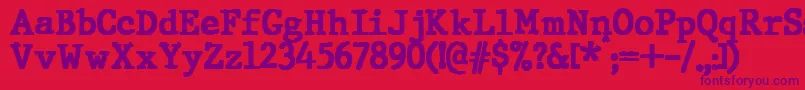 JMH Typewriter Black Font – Purple Fonts on Red Background