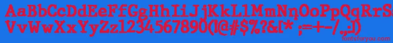 JMH Typewriter Black Font – Red Fonts on Blue Background