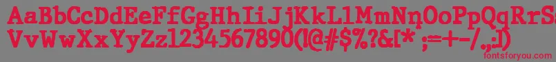 JMH Typewriter Black-Schriftart – Rote Schriften auf grauem Hintergrund