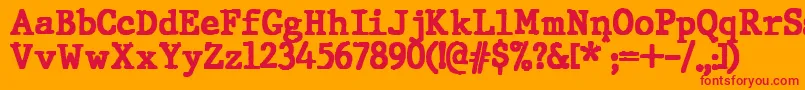 JMH Typewriter Black Font – Red Fonts on Orange Background