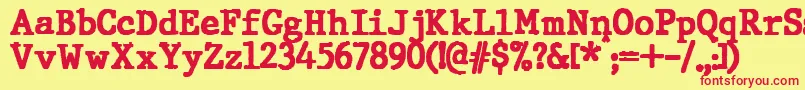 JMH Typewriter Black Font – Red Fonts on Yellow Background