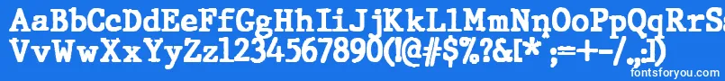 Fonte JMH Typewriter Black – fontes brancas em um fundo azul