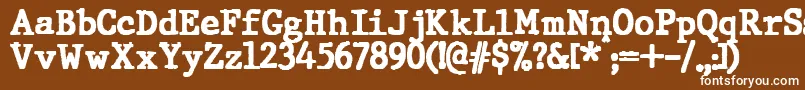 Czcionka JMH Typewriter Black – białe czcionki na brązowym tle