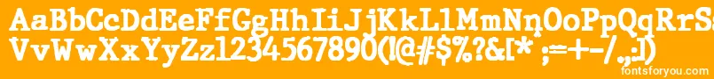 JMH Typewriter Black-Schriftart – Weiße Schriften auf orangefarbenem Hintergrund