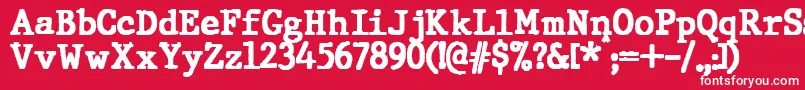 フォントJMH Typewriter Black – 赤い背景に白い文字