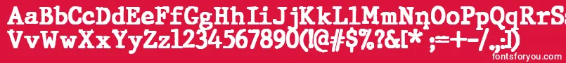 JMH Typewriter Black Font – White Fonts on Red Background