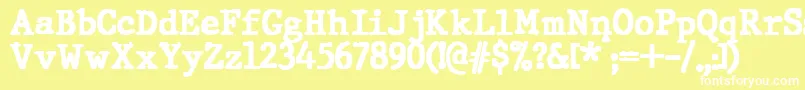 JMH Typewriter Black-Schriftart – Weiße Schriften auf gelbem Hintergrund